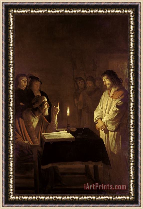 Gerrit van Honthorst Christ before the High Priest Framed Print