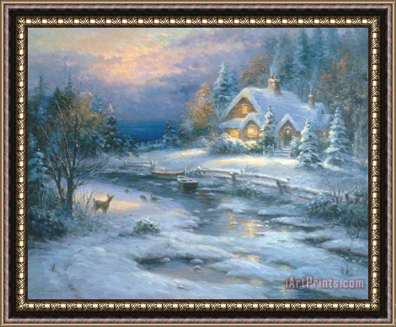 Ghambaro Winter Cottage Framed Painting