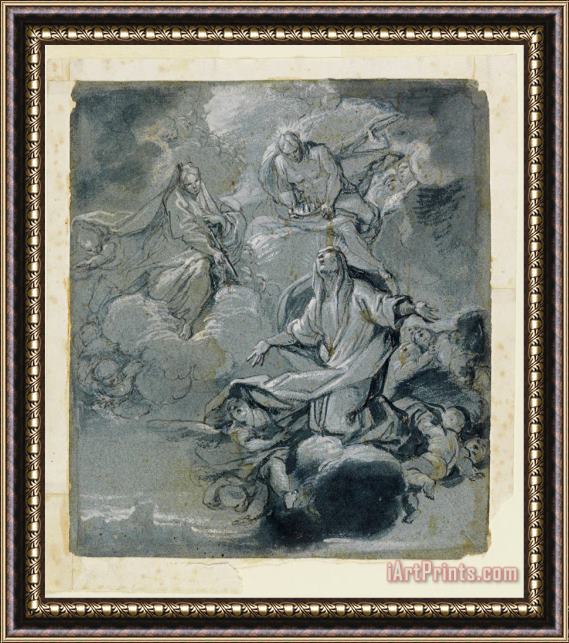 Giacomo Farelli Apotheosis of a Female Saint Framed Print