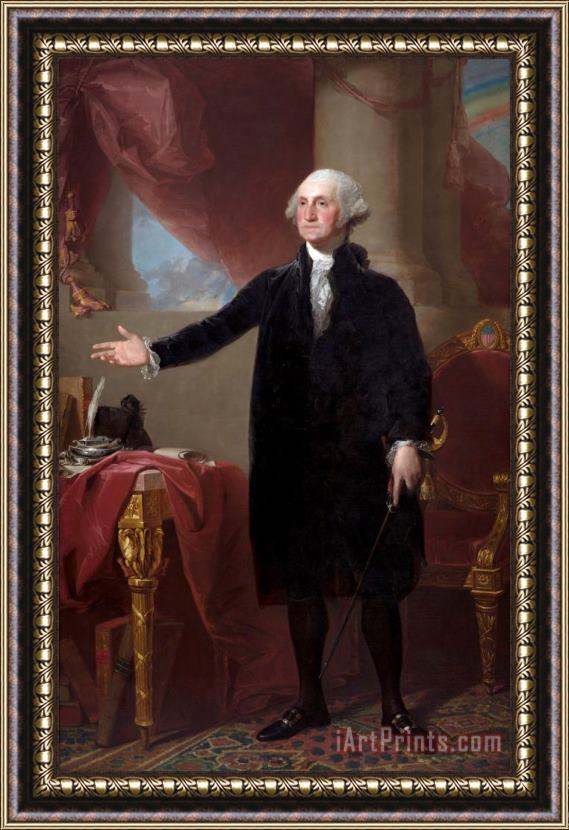 Gilbert Stuart George Washington (the Lansdowne Portrait) Framed Painting
