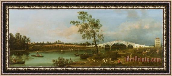 Giovanni Antonio Canaletto Old Walton's Bridge Framed Painting