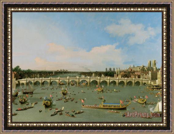 Giovanni Antonio Canaletto Westminster Bridge - London Framed Painting