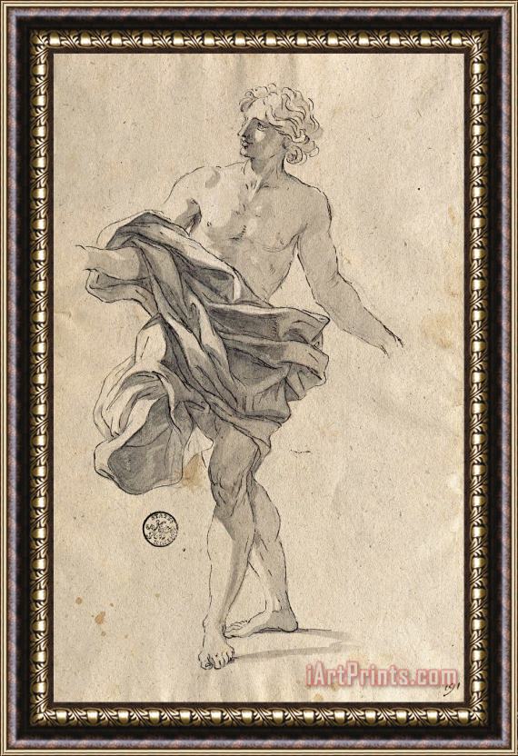 Giovanni Battista Gaulli Study for a Young Man Dancing Framed Painting