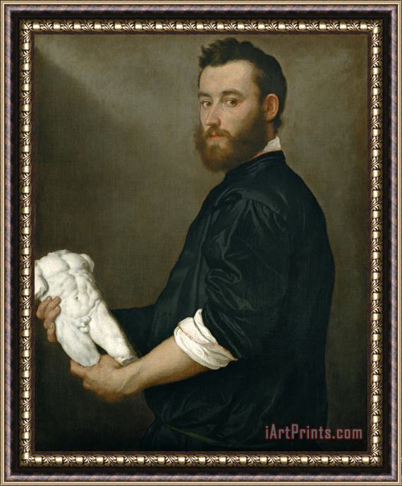 Giovanni Battista Moroni The Sculptor Alessandro Vittoria Framed Painting
