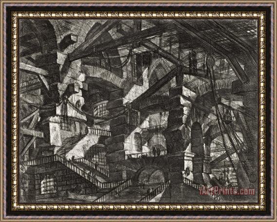 Giovanni Battista Piranesi Carceri Series, Plate Xiv Framed Print