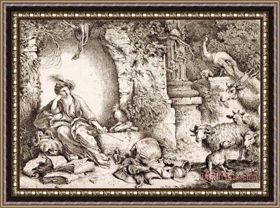 Giovanni Benedetto Castiglione  Circe Changing Ulysses' Men Into Beasts Framed Print