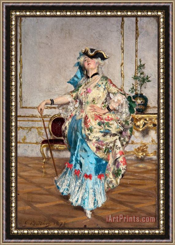 Giovanni Boldini An Elegant Lady Framed Painting