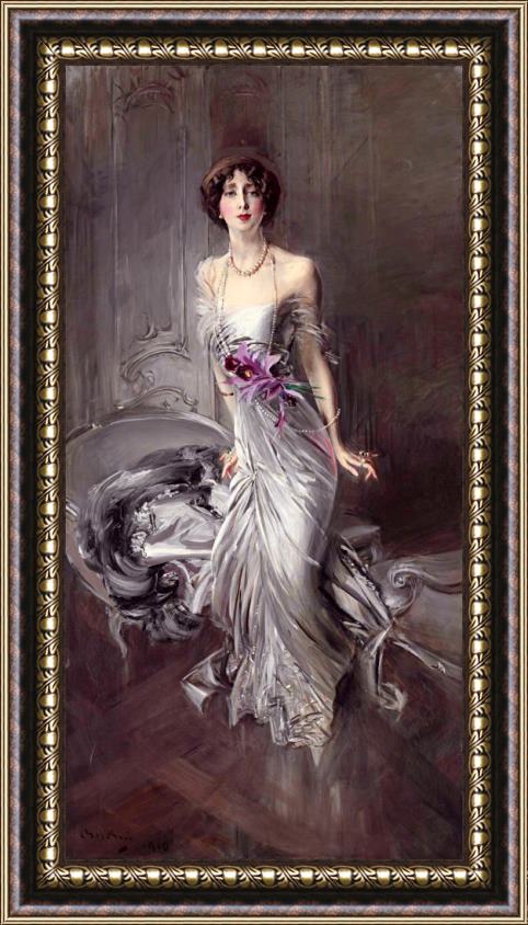 Giovanni Boldini Portrait of Madame Eugene Doyen Framed Print