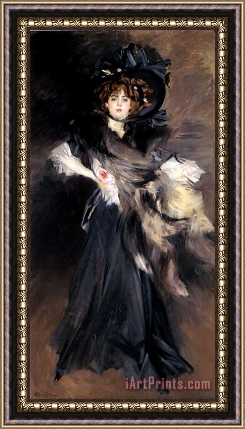 Giovanni Boldini Portrait of Mademoiselle Lantelme Framed Print