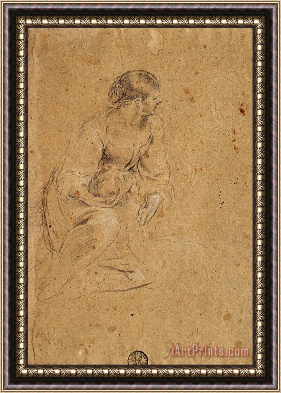 Giovanni Bonatti Study of a Female Figure Framed Print