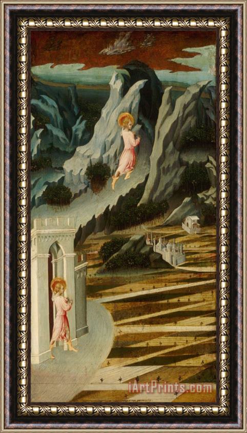 Giovanni di Paolo Saint John The Baptist Entering The Wilderness Framed Painting