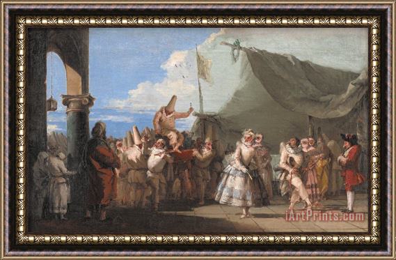 Giovanni Domenico Tiepolo The Triumph of Pulcinella Framed Print