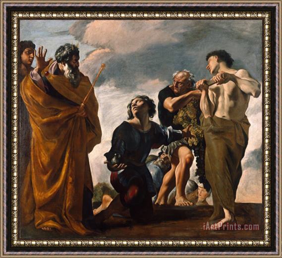 Giovanni Lanfranco  Moses And The Messengers From Canaan Framed Print
