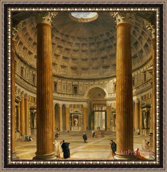 Giovanni Paolo Panini The Interior Of The Pantheon Framed Print