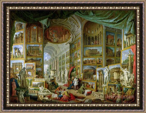 Giovanni Paolo Pannini Gallery of Views of Ancient Rome Framed Print