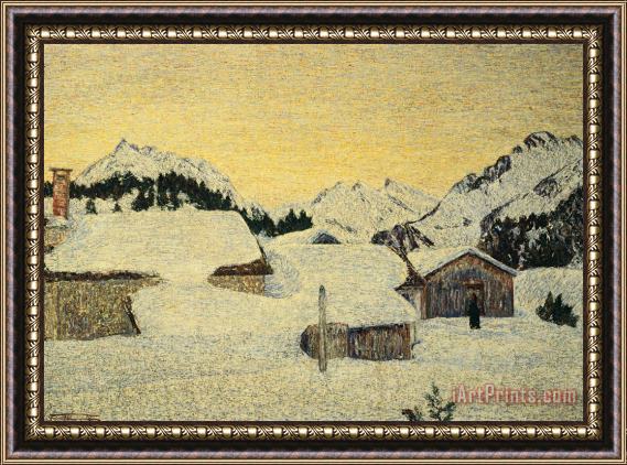 Giovanni Segantini Chalets In Snow Framed Print