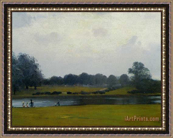 Giuseppe De Nittis The Serpentine Hyde Park Framed Painting