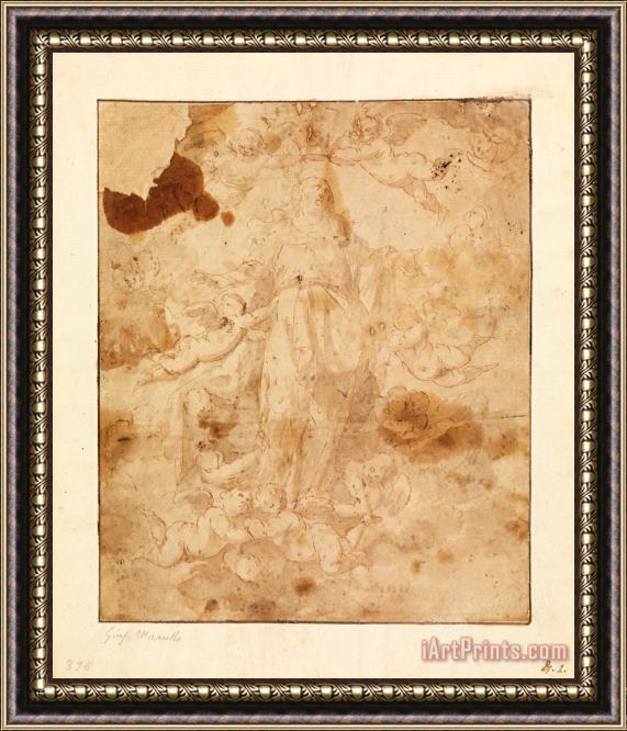 Giuseppe Marullo Study for The Ascension of The Virgin Framed Print