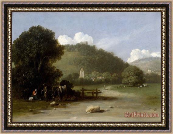 Goffredo Wals Landscape with The Rest on The Flight Into Egypt Framed Painting