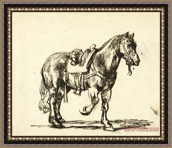 Govaert Flinck Paard Van De Barmhartige Samaritaan Framed Painting