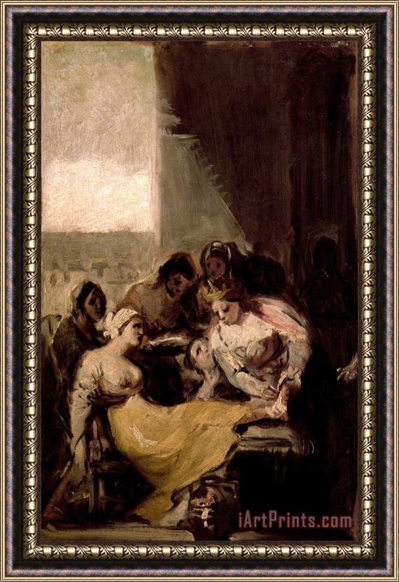 Goya Y Lucientes, Francisco Saint Isabel of Portugal Healing The Wounds of a Sick Woman Framed Painting