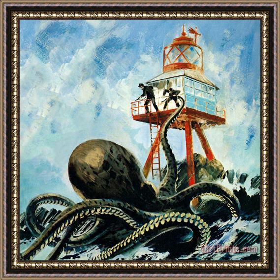 Graham Coton The monster of Serrana Cay Framed Painting