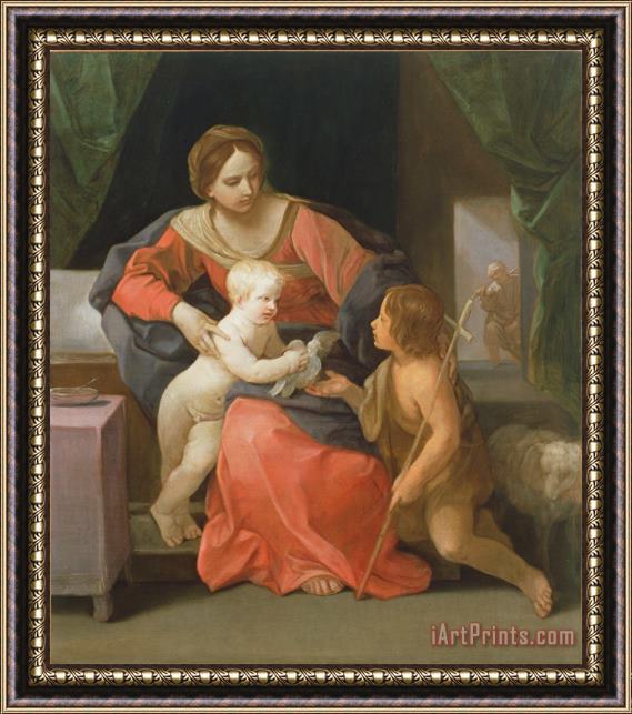 Guido Reni Madonna And Child With Saint John The Baptist Framed Print