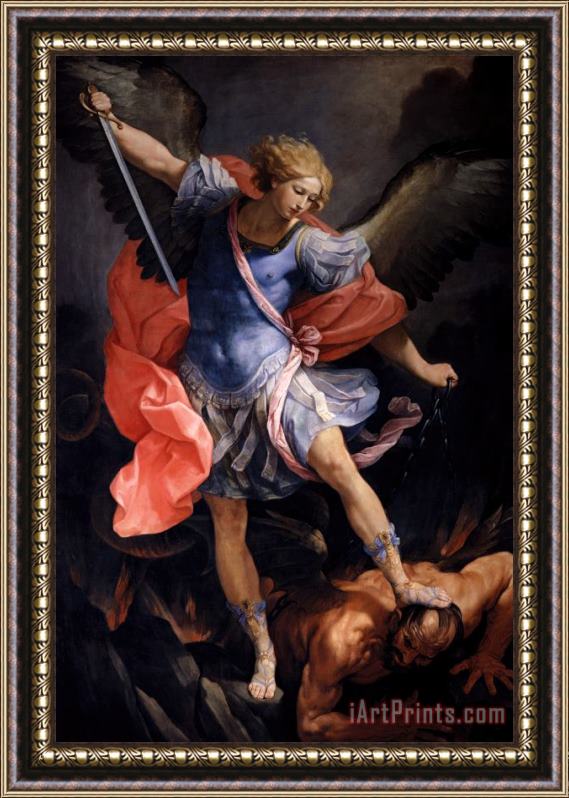 Guido Reni The Archangel Michael Defeating Satan Framed Painting