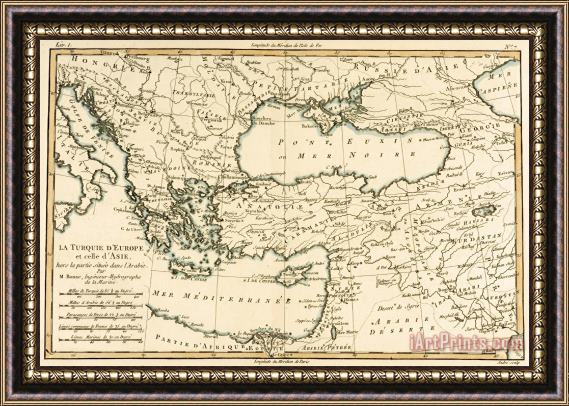 Guillaume Raynal Antique Map of Turkey Framed Print