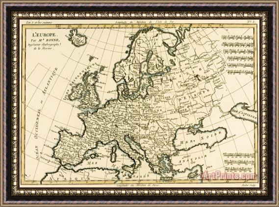 Guillaume Raynal Map of Europe Framed Print