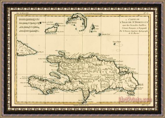 Guillaume Raynal The French and Spanish Colony of the Island of St Dominic of the Greater Antilles Framed Painting