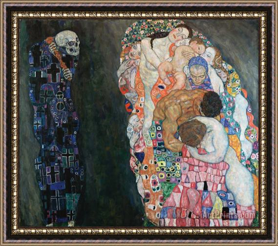 Gustav Klimt Death And Life Framed Painting
