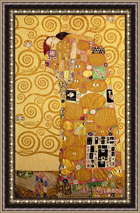 Gustav Klimt Fulfilment Stoclet Frieze Framed Painting