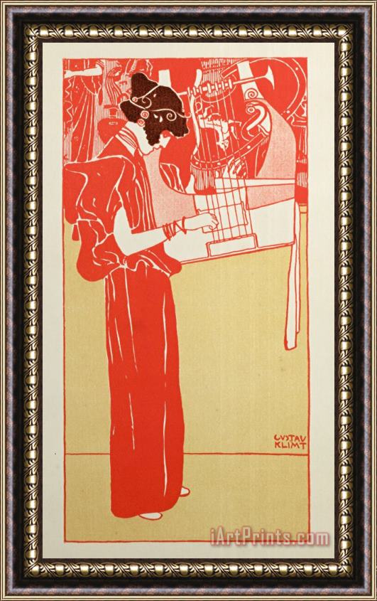 Gustav Klimt Musik Framed Print