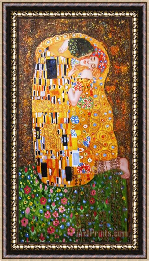 Gustav Klimt The Kiss Framed Print