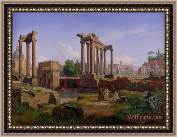Gustav Palm The Forum Rome Framed Painting