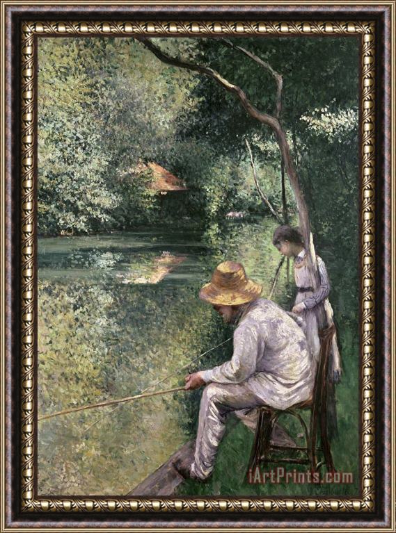 Gustave Caillebotte Angling Framed Painting