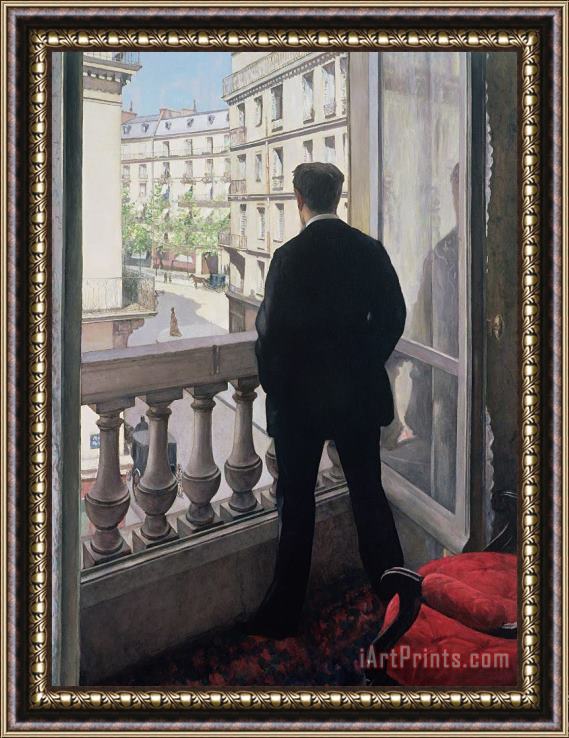 Gustave Caillebotte Man At The Window Framed Painting