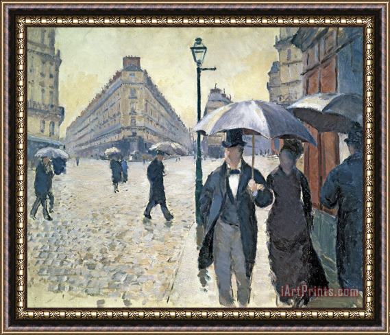 Gustave Caillebotte Paris a Rainy Day Framed Painting