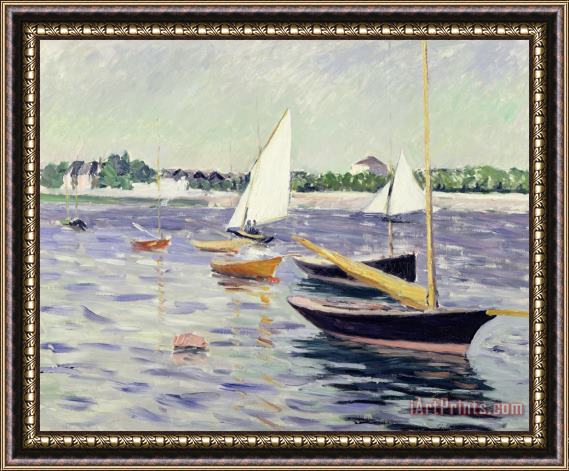 Gustave Caillebotte Sailing Boats at Argenteuil Framed Painting