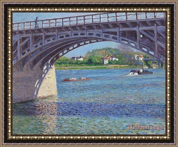Gustave Caillebotte The Bridge at Argenteuil and the Seine Framed Painting
