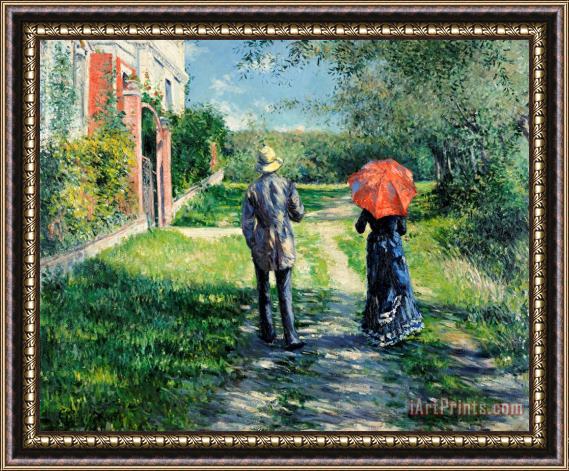 Gustave Caillebotte The Path Uphil Framed Painting