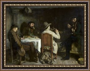 Gustave Courbet After Dinner at Ornans Framed Print for sale