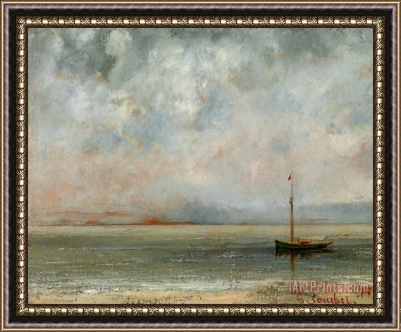 Gustave Courbet Clouds Over Lake Geneva Framed Painting