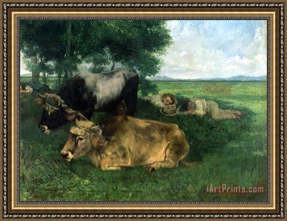 Art Prints Gustave Courbet La Siesta Pendant La Saison Des Foins Framed Painting