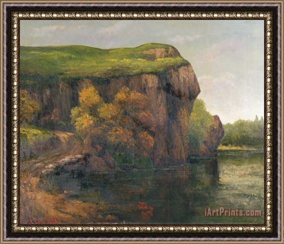 Gustave Courbet Rocky Cliffs Framed Painting