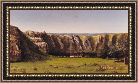 Gustave Courbet Rocky Landscape Near Flagey Framed Print