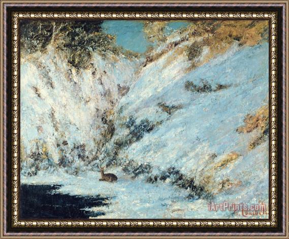 Gustave Courbet Snowy Landscape Framed Painting