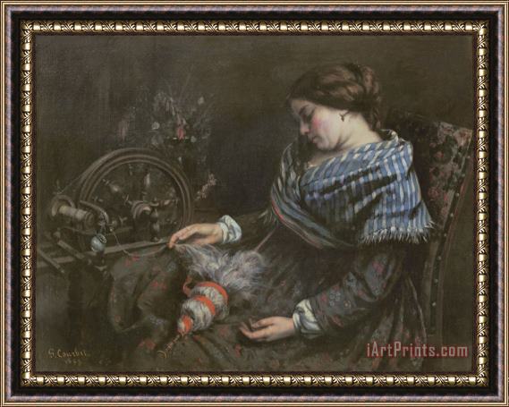 Gustave Courbet The Sleeping Embroiderer Framed Painting