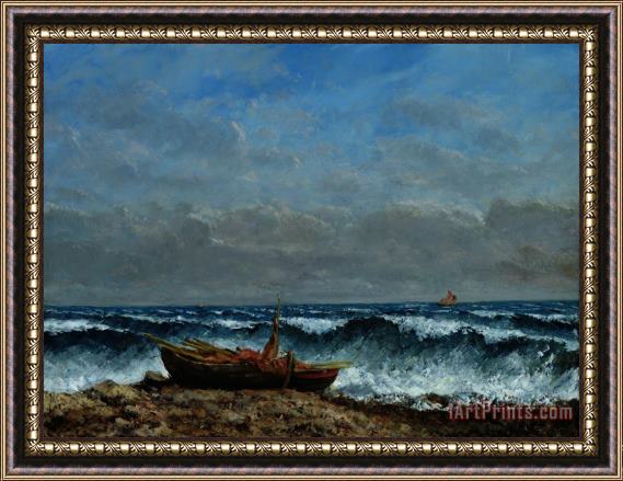 Gustave Courbet The Stormy Sea Or, The Wave Framed Painting